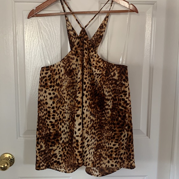Worthington Cheetah Leopard Cross Front Tank NWT! - Picture 5 of 10